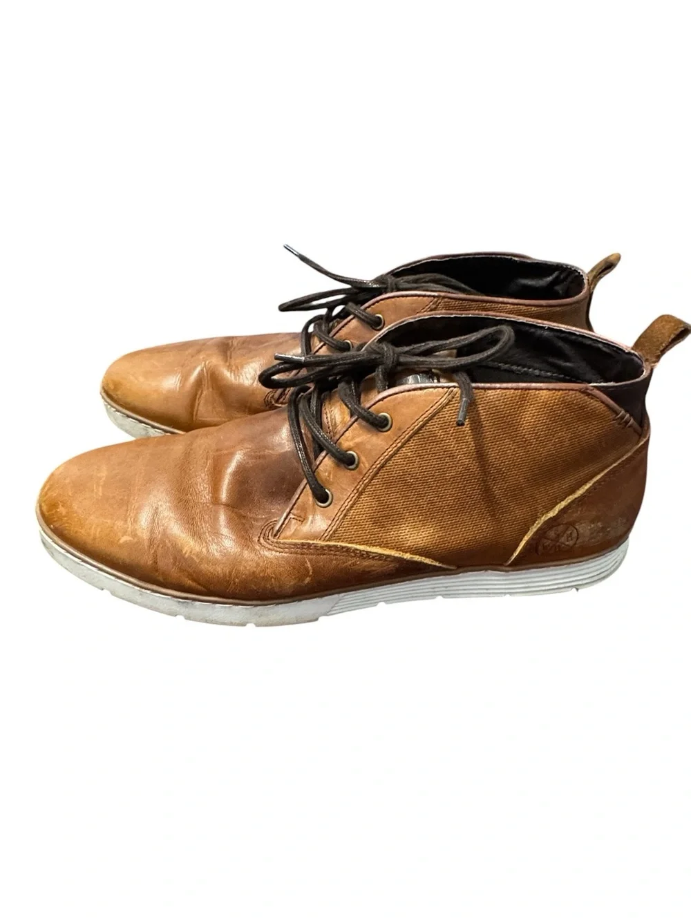Bull Boxer High End Men's 13 Tan Leather Casual Chukka Boots Lace-Up Shoes